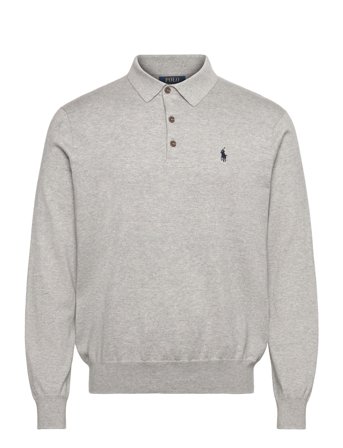Polo Ralph Lauren Cotton Polo-Collar Sweater - Grey - XXL