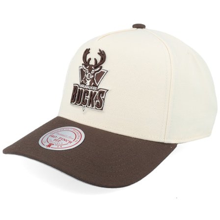 Mitchell & Ness - NBA Beige adjustable Casquette - Milwaukee Bucks Fashion 2t Pro Hwc Cream/Brown A-Frame Adjustable @ Hatstore