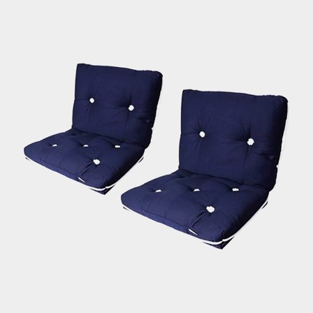 Boat cushions with kapok 1852-Marine, 45 x 74 x 8 cm, navy blue, double, 2-pack