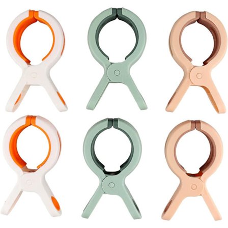 (Pakke med 6) Store klesklyper - Vindtette klesklyper for vask