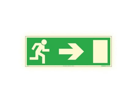 SYSTEMTEXT Skylt Nödutgång höger Supernova AFS 420x148mm - Lyreco - Skyddsutrustning - Säkerhetsmärkning och skyltar - Skyltar