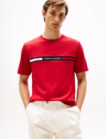 Tommy Hilfiger Hilfiger Chest Insert Tee - Red - M