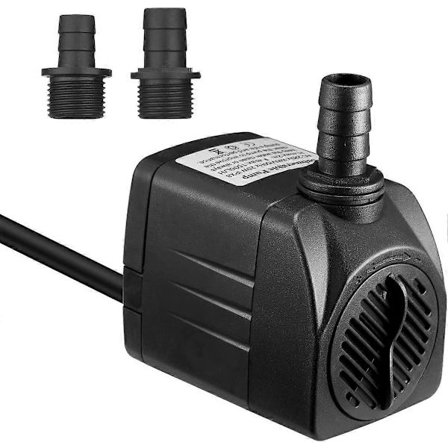 Ny 1500L/H Dränkbar Vattenpump, 25W Ultratyst Akvariepump med 48 Timmar Torrbränning, Fontänpump med 1,5m Strömkabel och 2 Munstycken, A