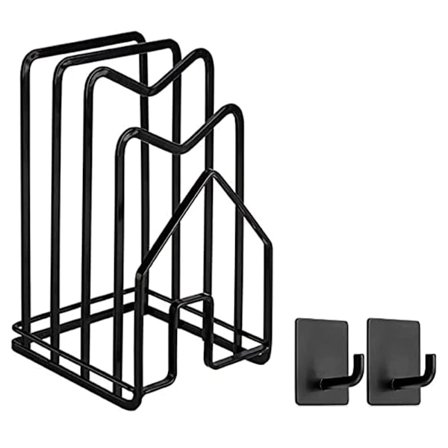 Skjærebrettstativ Skjærebrettholder Stativ Lokkholder Holder Kjøkkenbenkeorganisatorstativ Svart