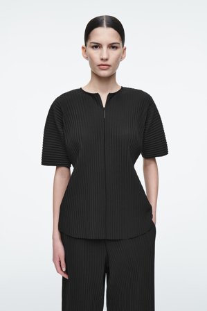 COS Damen Plissiertes Oberteil - Schwarz