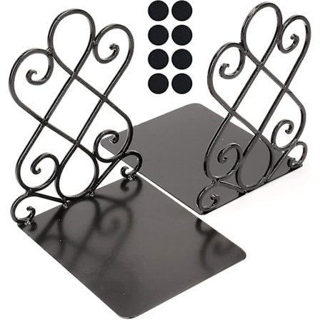 Bokstøtter, kunstbokstøtter, 1 par (svart) gave