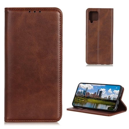 Flip Etui med Pung i Ekte Lær til Samsung Galaxy A42 5G - Kaffe