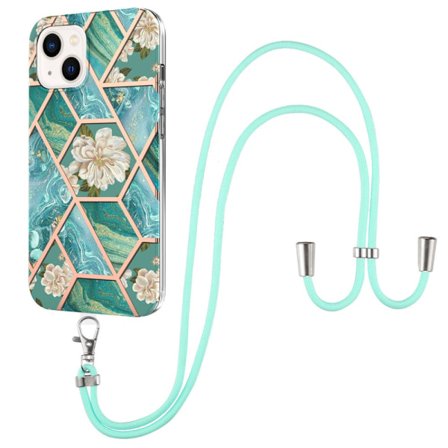 SKALO iPhone 15 Marmorinen Mobiilikauluksen suojakuori - Vihreä