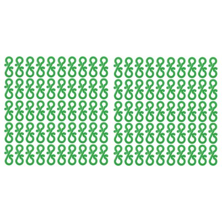 100 stk. julelysklemmer, vandtætte, frostsikre, genanvendelige plastik S-kroge, tagrendekroge, lyskædekroge til julegræsgrøn