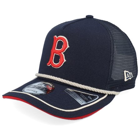New Era - MLB - Blue - trucker - Cap - Boston Red Sox Vintage Team Rope 9FIFTY Navy A-frame Trucker - Hatstore