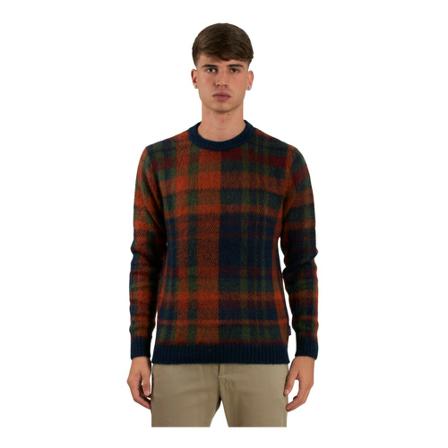 Bob Round-neck Strik Blå, Herre Strik