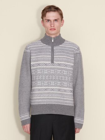 Holzweiler Pacific Nordic Half Zip - Grey Mix - Men's - S