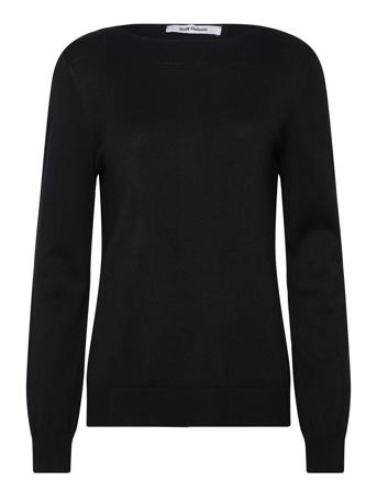 Srepira Boatneck Knit Tops Knitwear Jumpers Black Soft Rebels