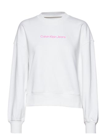 Shrunken Institutional Crew Neck Sweat-shirt Tröja Vit Calvin Klein Jeans