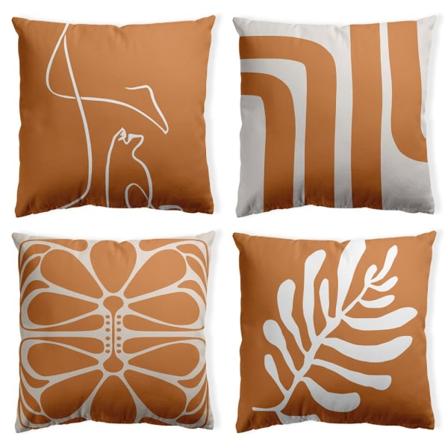 Set med 4 putetrekk 18x18 tommer geometriske moderne putetrekk Sweet Home Dekorativt firkantet trekk