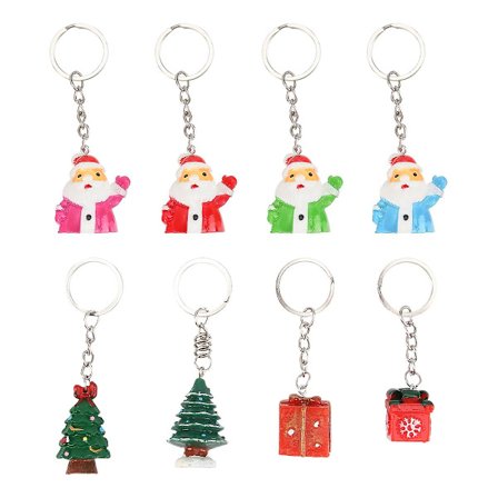 8 stk. Jule-Nøglering Jule-Nøglering Jule-Taske-Charm