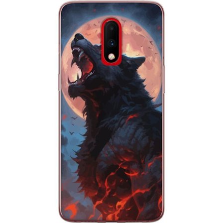 Mobilskal till OnePlus 7 med Ylande varg