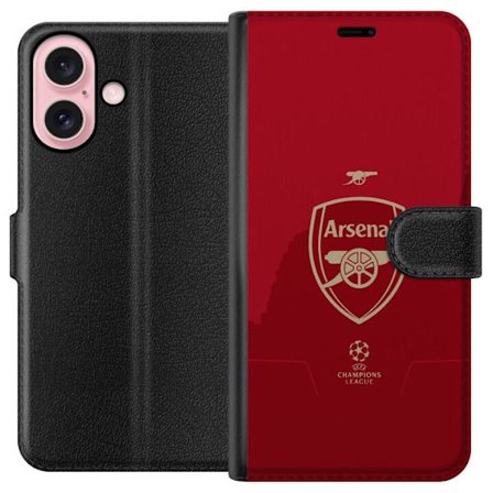 Kompatibelt Plånboksfodral till Apple Apple iPhone 16 Arsenal fotboll klubb England Premier League ung trupp offensiv stil teknisk fotboll och snabb