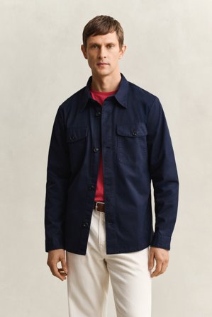 GANT Herren Hemdjacke aus Baumwolltwill (XXL) Marineblau