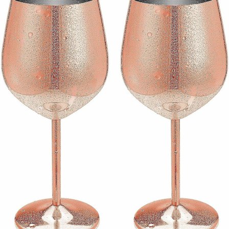 Vinglas sæt af 2 lavet af rustfrit stål kobber metal vinglas rødvin gobletkop KLB