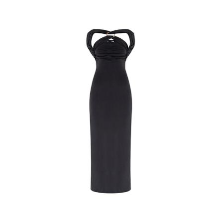 The Attico, ‘Ginnie’ maxi dress Zwart, Dames, Maat:XS