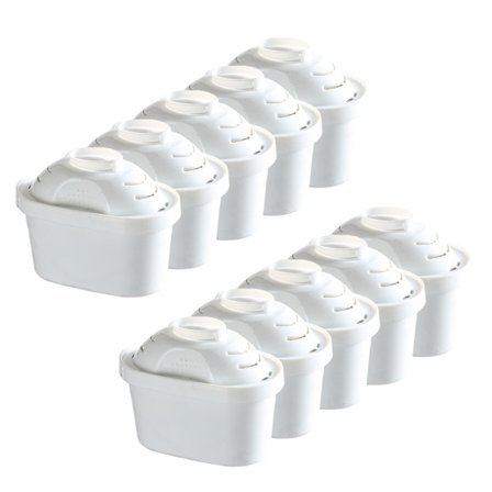 10-pak vandfilter kompatibelt med Brita Maxtra kande i hvid