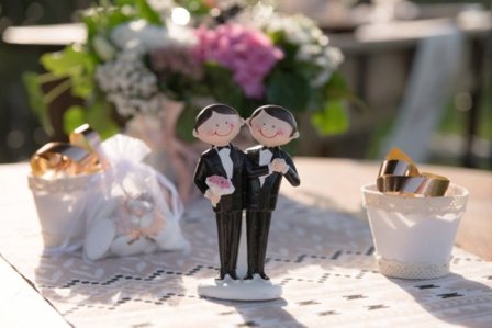 Dekoration till bröllopstårta - Han & Han - Partyninja.se