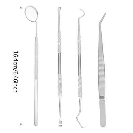4/3 stk./sett Tannrengjøringsverktøy i rustfritt stål Tannlege Tannsteinsskrape Fjerner plakk Dental Hygiene Instrumenter Kit