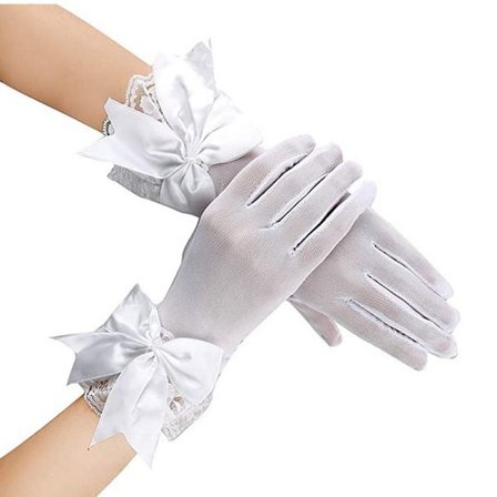 Eleganta brudhandskar i spets, korta tyllhandskar för bröllop