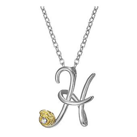 Statement Halsband med Bokstav Ros Strass Halsband 26 Retro Engelska Bokstav Hängande Halsband H