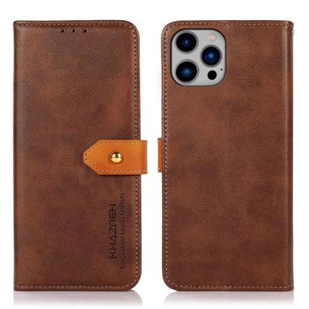 Khazneh Flip Fodral För Iphone 14 Max - Brun Brown