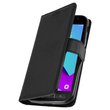 Etui Housse Portefeuille - AVIZAR - Samsung Galaxy Xcover 4/4S - Eco-læder - Sort - Fleksibel