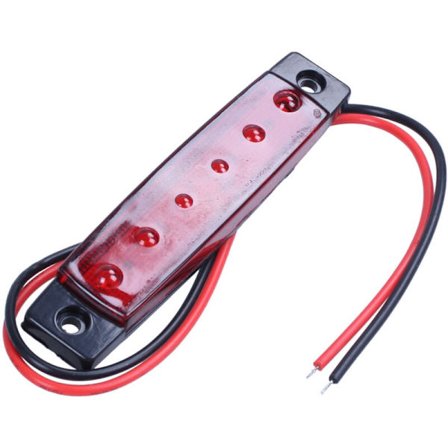 24V 6 SMD LED Bil Lygte Lastbil Trailer Side Markør Lampe Rød Lys