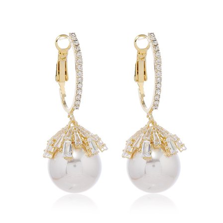 Zirkon ortofoniske store perleøreringe barokperler til