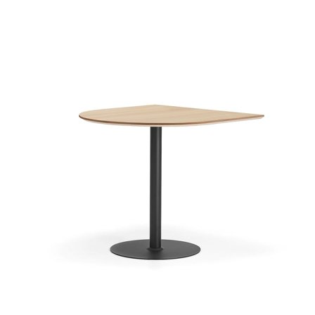 Bar table METRIC, semi-oval, 1000x1000x900 mm, black/oak