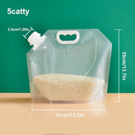 10 stk. Korn Fugtsikre Forseglede Poser med Tragt, Transparente Korn Opbevaringsposer