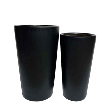 Keramisk plantesæt, 2 stk., 32x32x53 cm, sort
