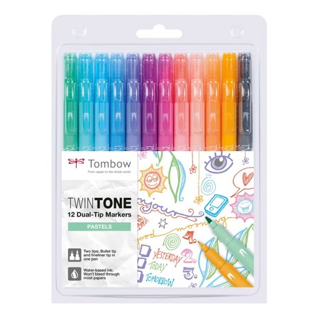 Tombow TwinTone Marker Pastel 12-pack