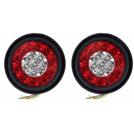 2kpl 16LED kaksivärinen takavalo kumirengas kuorma-auto pyöreä takavalo punainen valkoinen【PL】