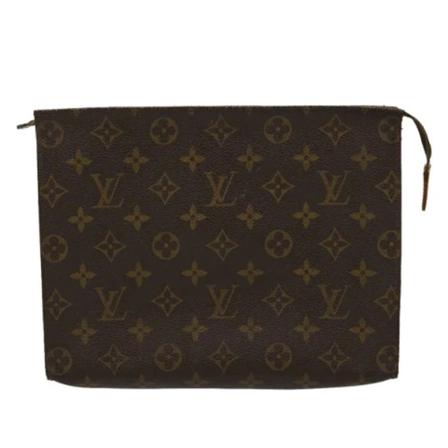 Louis Vuitton Vintage, Pre-owned Poche Toilette Bruin, Dames, Maat:ONE Size,leer