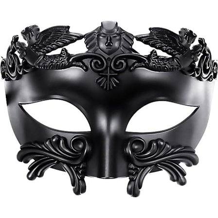 Sort Antik Græsk Spartan Kriger Romersk Maskerade Maske Mænd Venetiansk Maske Bryllup Bal Maske Mardi Gras Maske Bryllup Bal Maske Burlesque Bal Fest