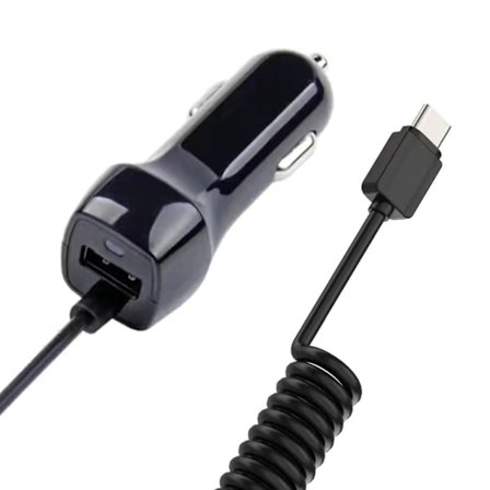 Bærbar Multi Oplader til Bil Hurtig Opladning med Type C og Ekstra USB-Port Passer til Smartphones Tablets Modeller