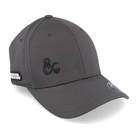 Dungeons & Dragons - Harmaa flexfit Lippis - Small Black Ampersand Logo Side Dark Grey Flexfit @ Hatstore