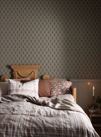 Duro Tapet, August 542-04 Gammalsvenska Papper, L, Blå, Färg & tapeter