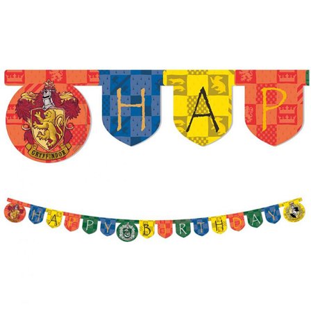 Harry Potter Happy Birthday Banderoll 200 cm - Harry Potter Kalas Dekoration - Kalaslagret.se