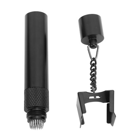 Elastisk 3 i 1 Pool Kridt Holder Kø Tip Prikker Opbevaringsboks Aluminium Legering Billard Snooker Kridt Holder Sort