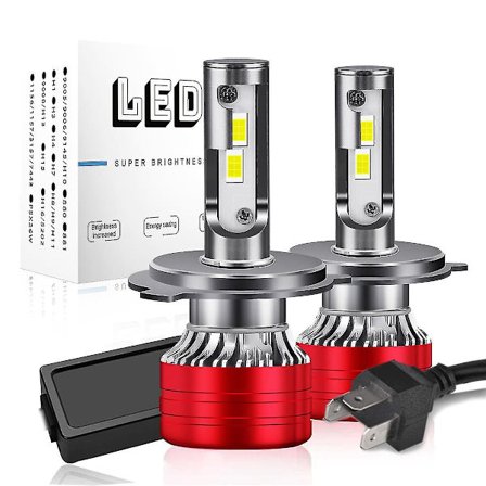 2004-2019 Toyota Yaris LED-frontlykter 9003/h4 Høy- og lavstråle pærer (2 stk)