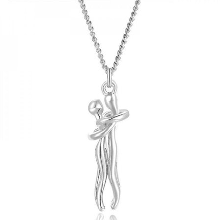 Parhalsband i S925 Sterling Silver, Kramhalsband, Kärlekssmycke för Honom och Henne, Kärleksgåva till Alla Hjärtans Dag IAX DKE