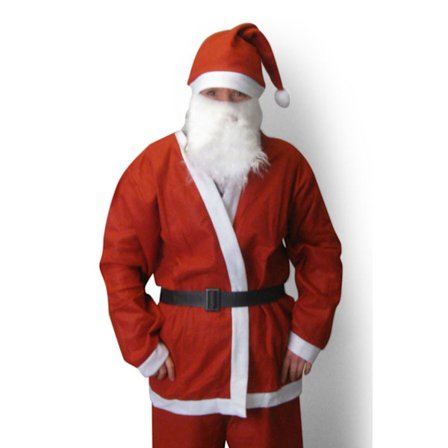 Tomtedräkt För Vuxna med luva, bälte och skägg