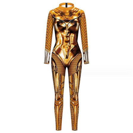 Kvinder Halloween kostume 3d mekanisk robot skelet print Cosplay Jumpsuit Romper Catsuit